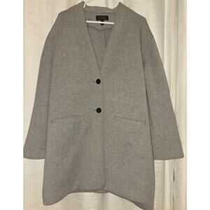 J.Crew Lightweight Coat Long Cardigan Sweater Buttons Pocket heather Gray Size L